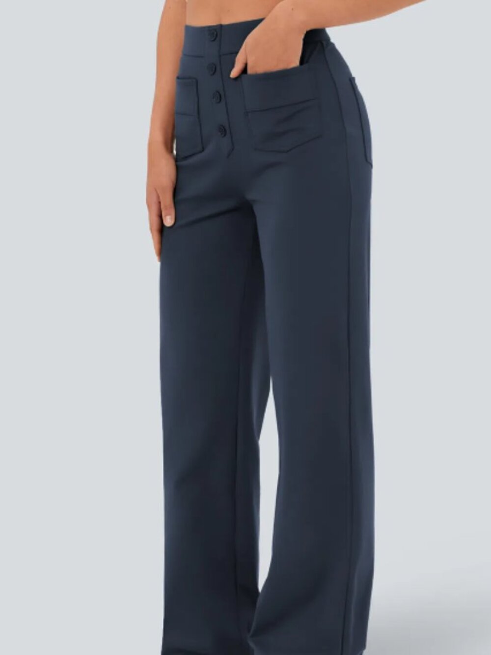 Halara DayStretch High Waisted Pockets Straight Leg Casual Pants Sz M